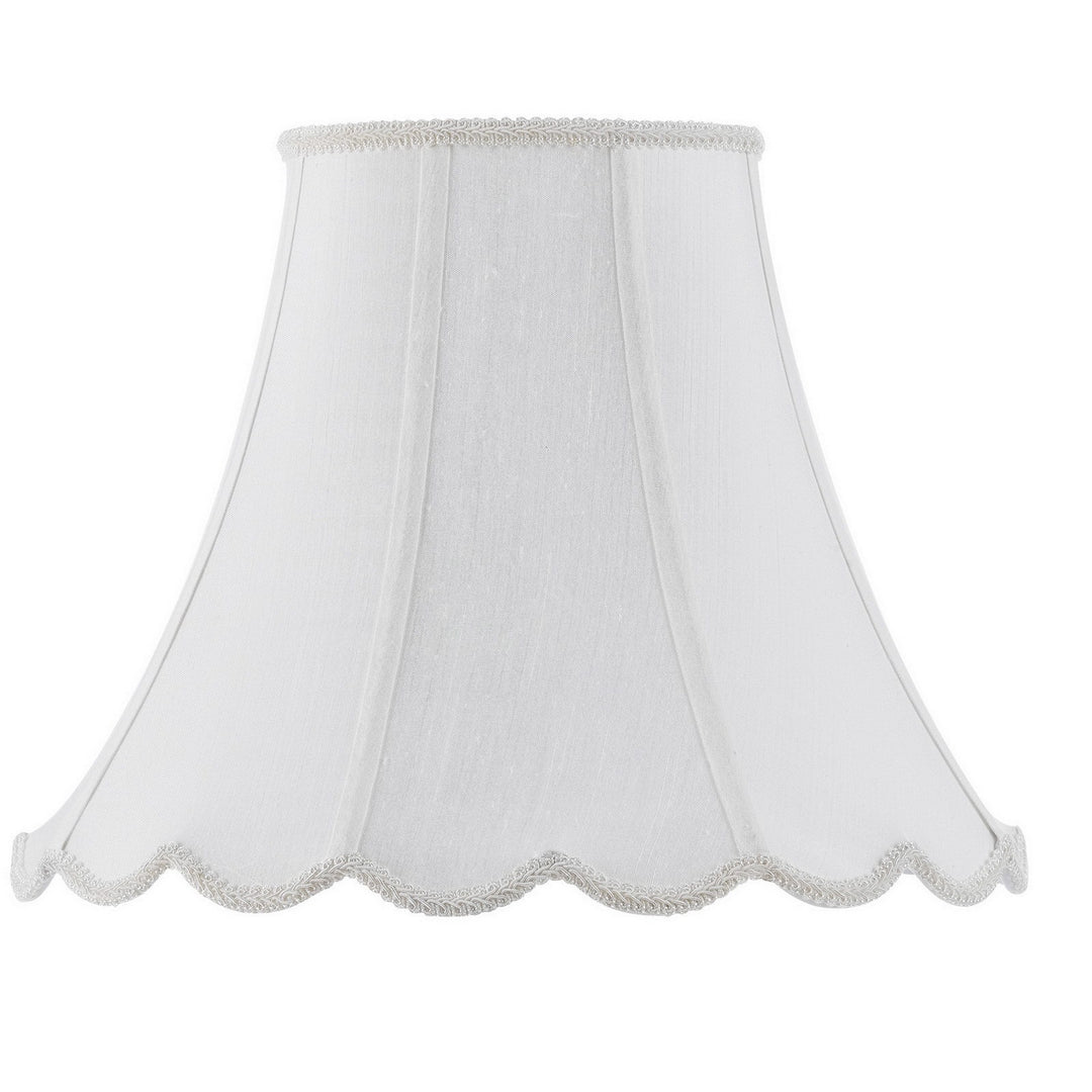 Cal Lighting SH-8105/12-WH Piped Scallop Bell Shade Lamp Shade White