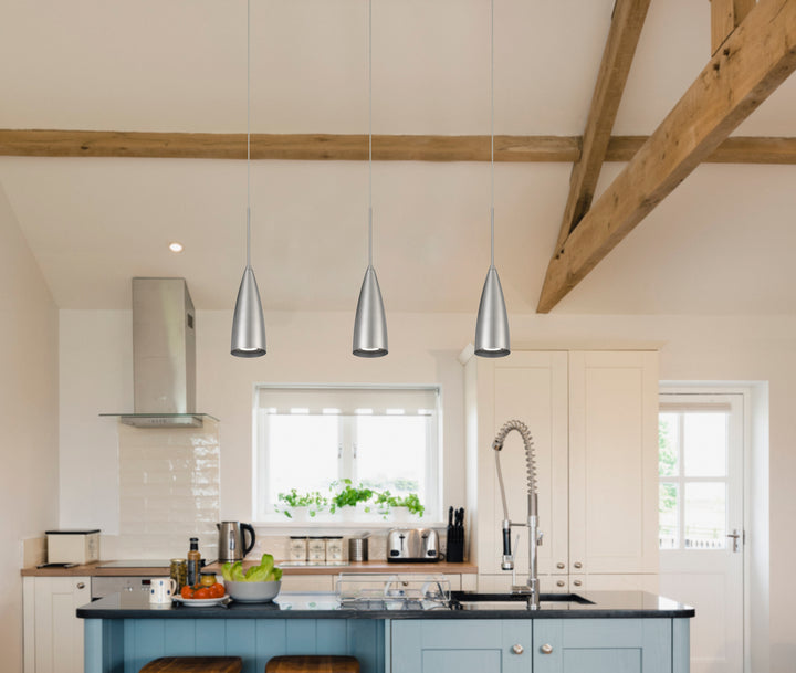 Cal Kalavasos UP-1118 Pendant Light - Brushed Steel