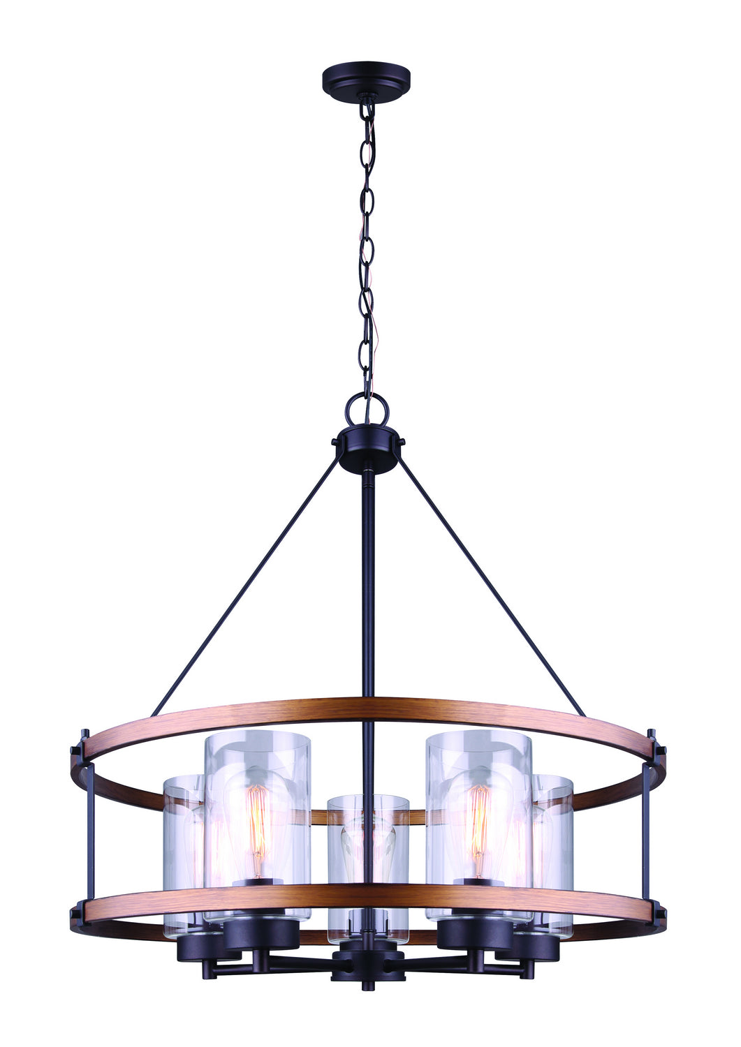 Canarm  ICH740A05RBB24 Chandelier Light - Orb/Brushed Wood