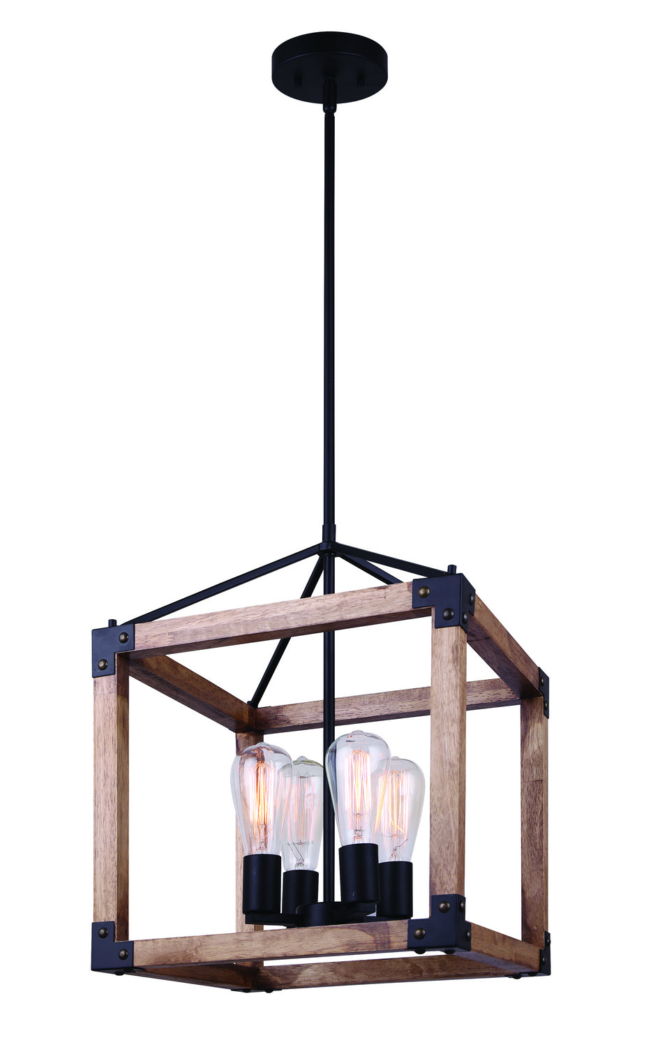 Canarm Moss ICH756A04BKW14 Chandelier Light - Black/Wood