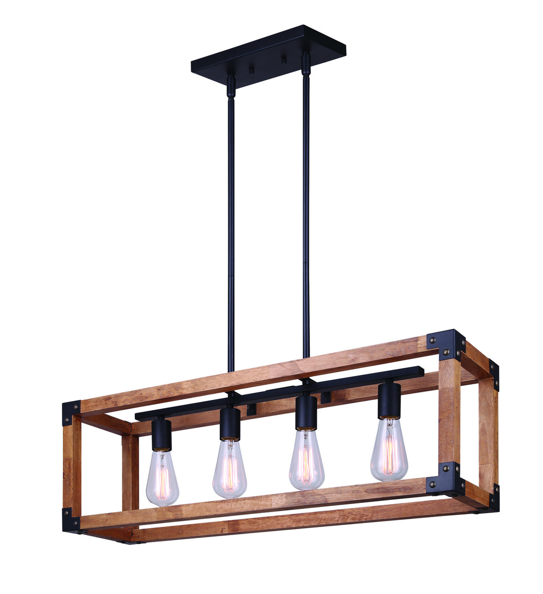 Canarm Moss ICH756A04BKW32 Pendant Light - Black/Wood