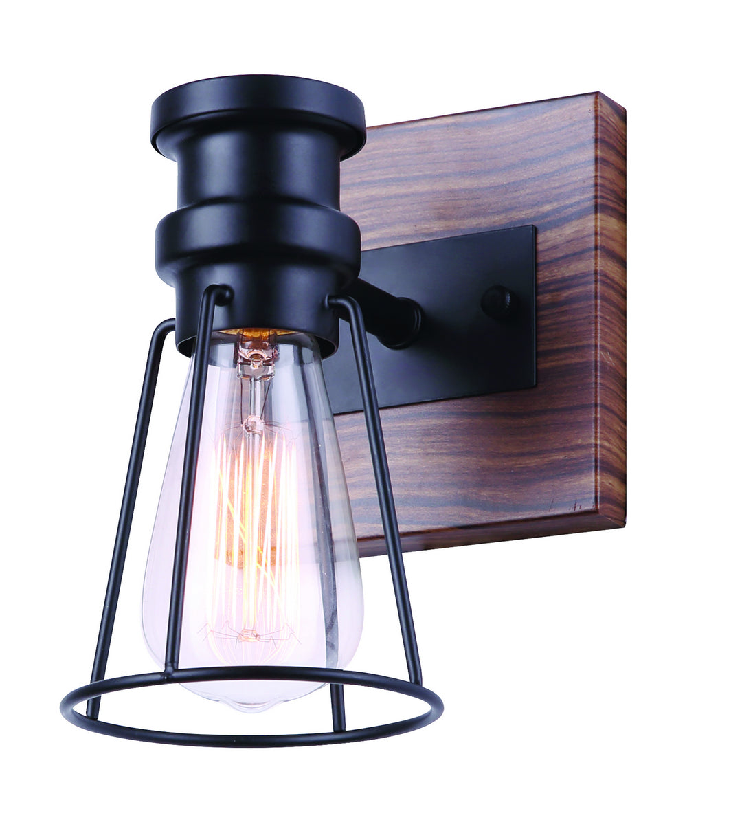 Canarm Blake IVL752A01BKW Wall Sconce Light - Black/Faux Wood
