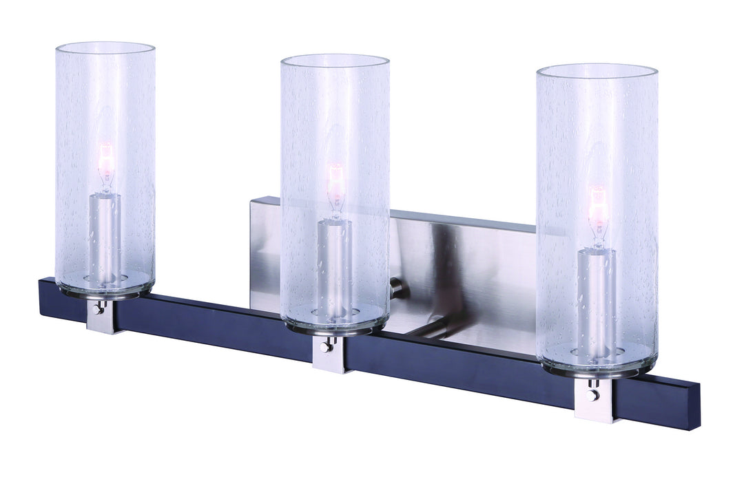 Canarm Cedar IVL762A03BKN Bath Vanity Light 24 in. wide - Black/Brushed Nickel