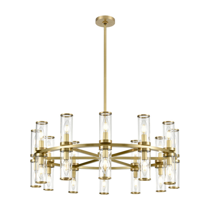 Alora revolve CH309024NBCG Chandelier Light - Clear Glass/Natural Brass