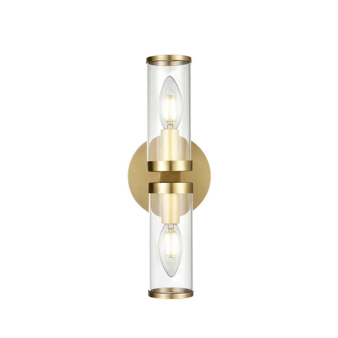 Alora revolve WV309002NBCG Wall Light - Clear Glass/Natural Brass