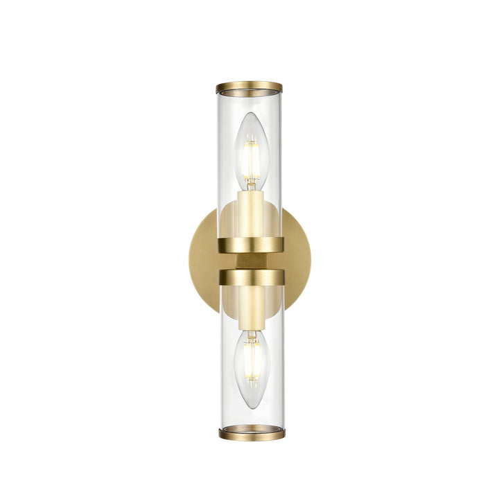 Alora revolve WV309002NBCG Wall Light - Clear Glass/Natural Brass