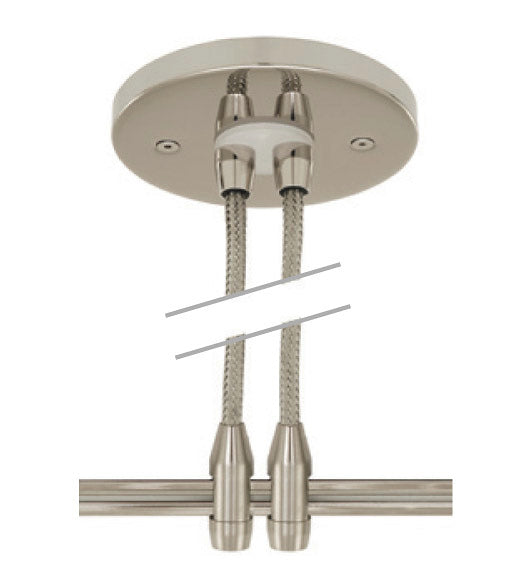 Stone Lighting MSCPRMTDU1SN  Dual Feed Remote Canopy 4`` Track Light Pewter, Nickel, Silver