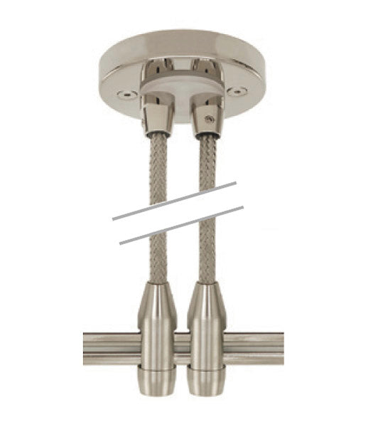 Stone Lighting MSCPRMTDU2SN  Dual Feed Remote Canopy 2.75`` Track Light Pewter, Nickel, Silver