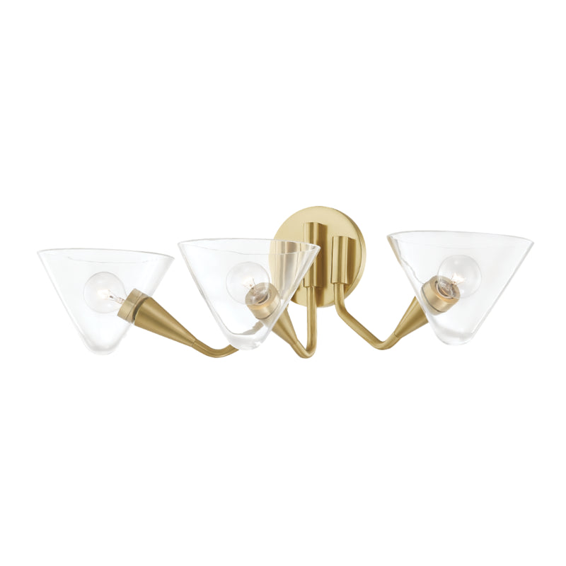 Mitzi Isabella H327103-AGB Bath Vanity Light 24 in. wide - Aged Brass