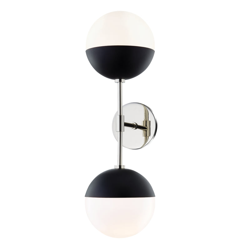 Mitzi Renee H344102A-PN/BK Wall Sconce Light - Polished Nickel/Black