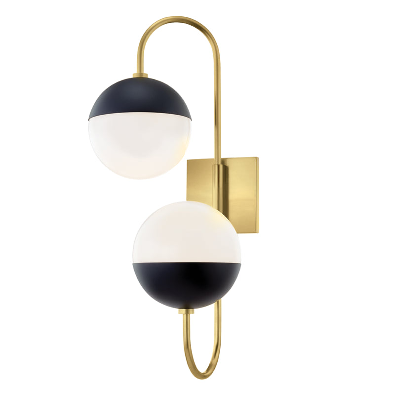 Mitzi Renee H344102B-AGB/BK Wall Sconce Light - Aged Brass/Black