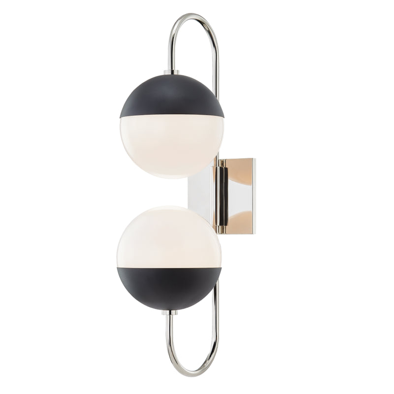 Mitzi Renee H344102B-PN/BK Wall Sconce Light - Polished Nickel/Black