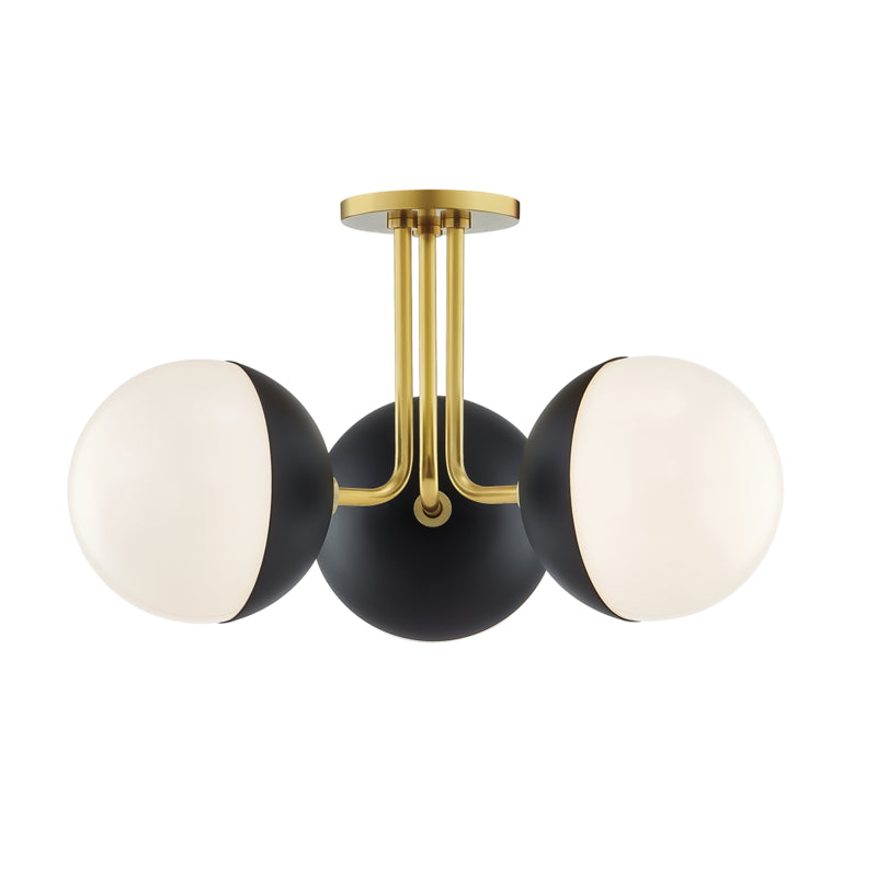 Mitzi Renee H344603-AGB/BK Ceiling Light - Aged Brass/Black