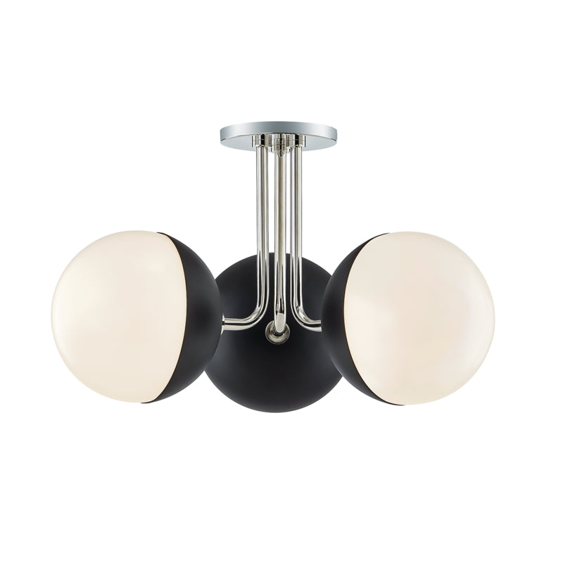 Mitzi Renee H344603-PN/BK Ceiling Light - Polished Nickel/Black