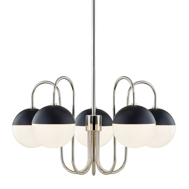 Mitzi Renee H344805-PN/BK Chandelier Light - Polished Nickel/Black