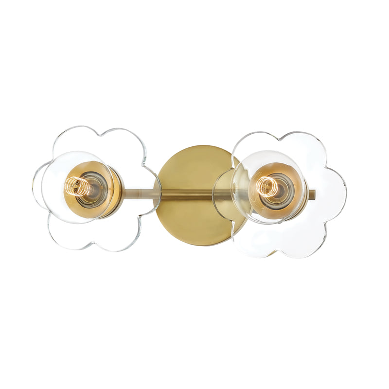 Mitzi Alexa H357302-AGB Bath Vanity Light 15 in. wide - Aged Brass