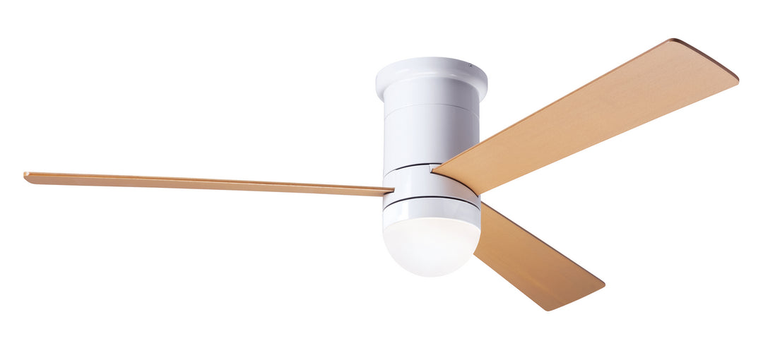 Modern Fan Company Cirrus Flush DC CIR-FM-GW-50-MP-355-CC Ceiling Fan - Gloss White, Maple/