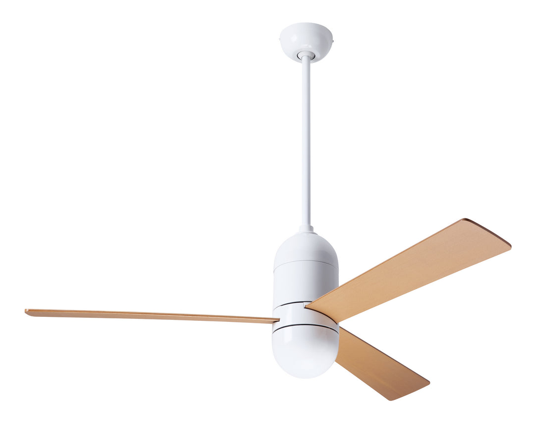 Modern Fan Company Cirrus DC CIR-GW-50-MP-NL-CC Ceiling Fan - Gloss White, Maple/