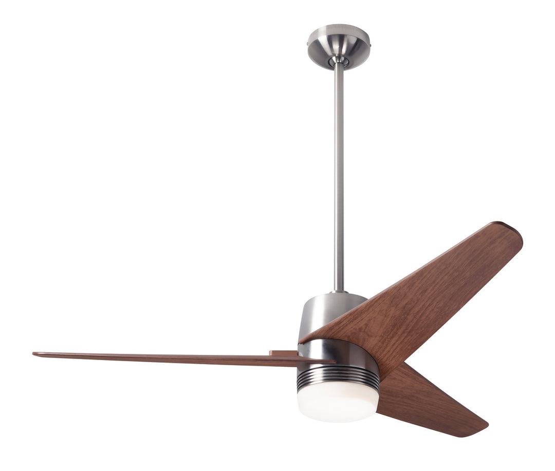 Modern Fan Company Velo DC VEL-BN-48-MG-853-CC Ceiling Fan - Bright Nickel, Mahogany/