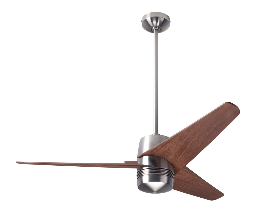 Modern Fan Company Velo DC VEL-BN-48-MG-NL-CC Ceiling Fan - Bright Nickel, Mahogany/