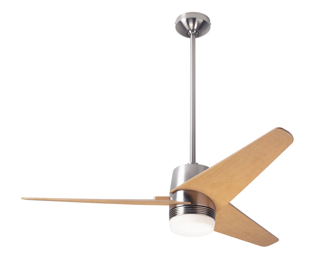 Modern Fan Company Velo DC VEL-BN-48-MP-853-CC Ceiling Fan - Bright Nickel, Maple/