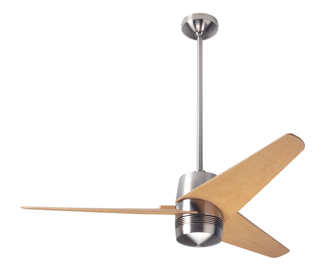 Modern Fan Company Velo DC VEL-BN-48-MP-NL-CC Ceiling Fan - Bright Nickel, Maple/