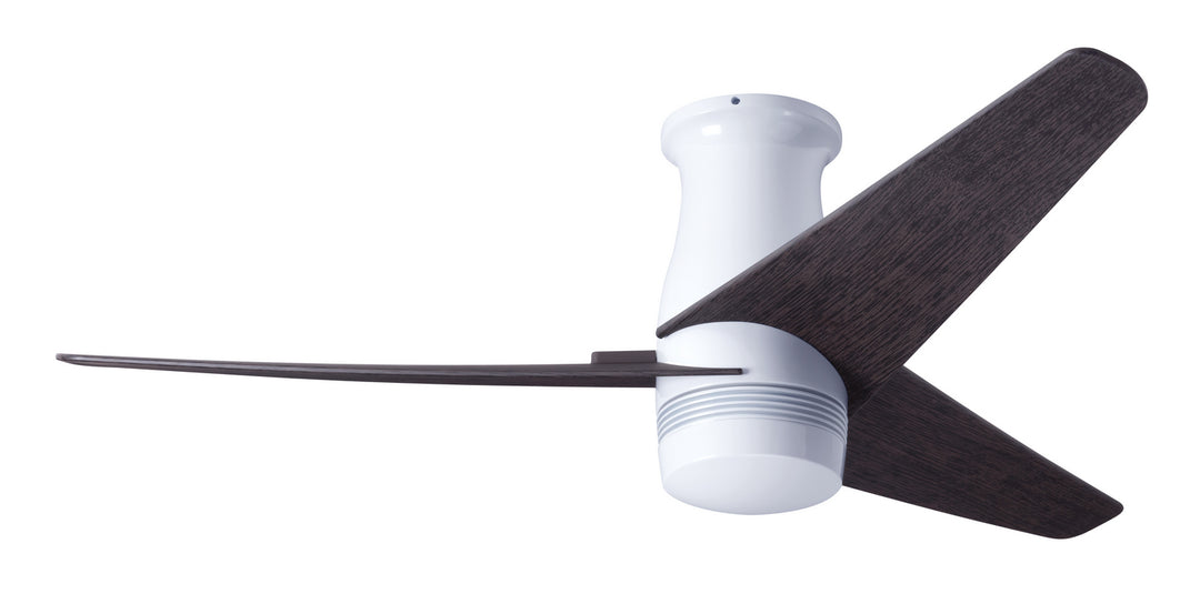 Modern Fan Company Velo Flush DC VEL-FM-GW-48-EB-NL-CC Ceiling Fan - Gloss White, Ebony/