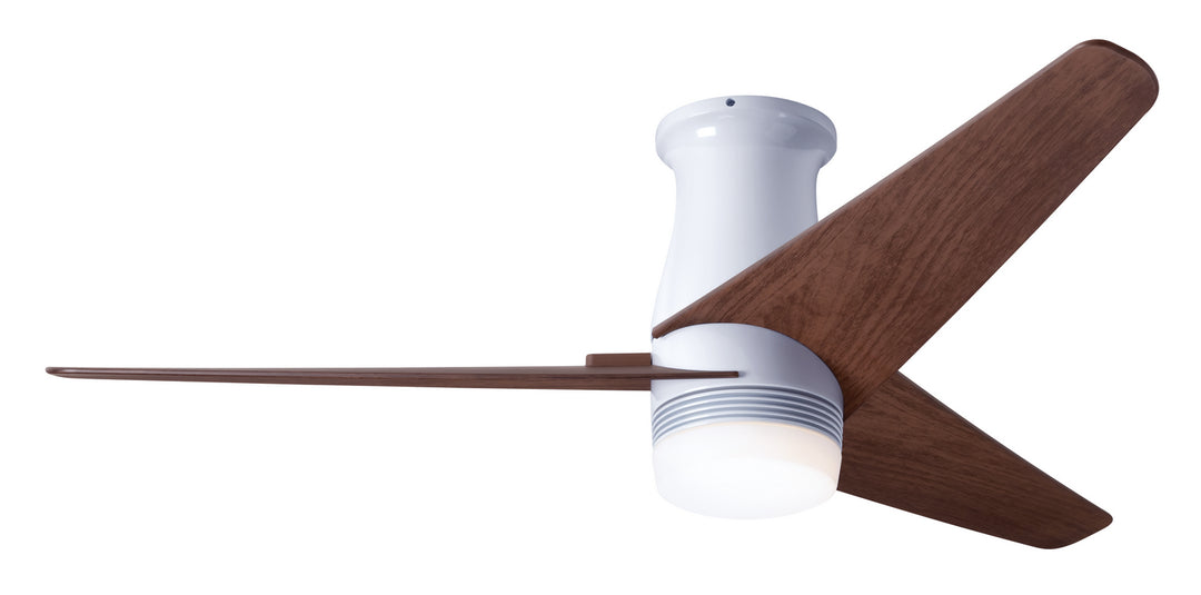 Modern Fan Company Velo Flush DC VEL-FM-GW-48-MG-853-RC Ceiling Fan - Gloss White, Mahogany/