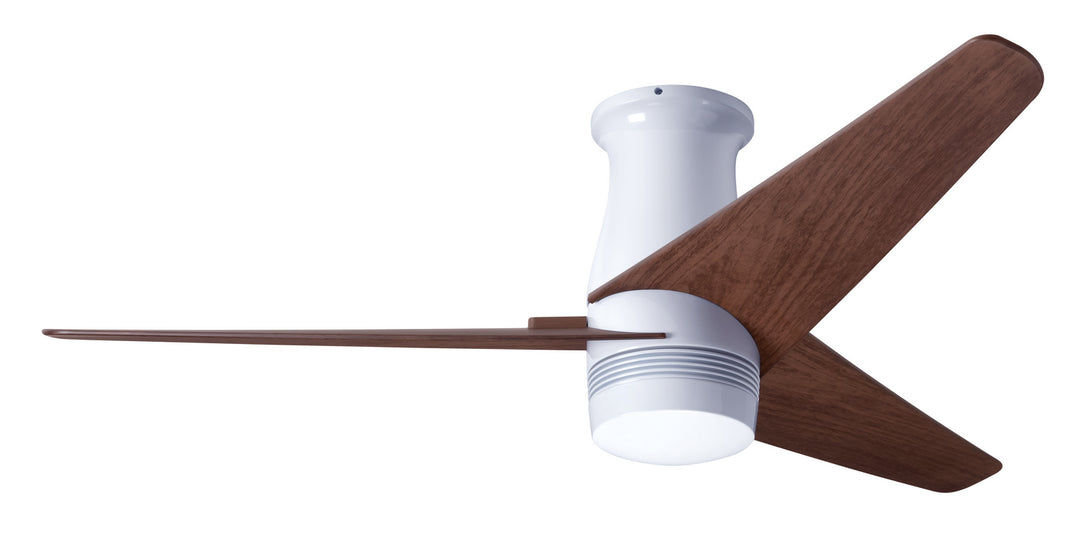 Modern Fan Company Velo Flush DC VEL-FM-GW-48-MG-NL-RC Ceiling Fan - Gloss White, Mahogany/