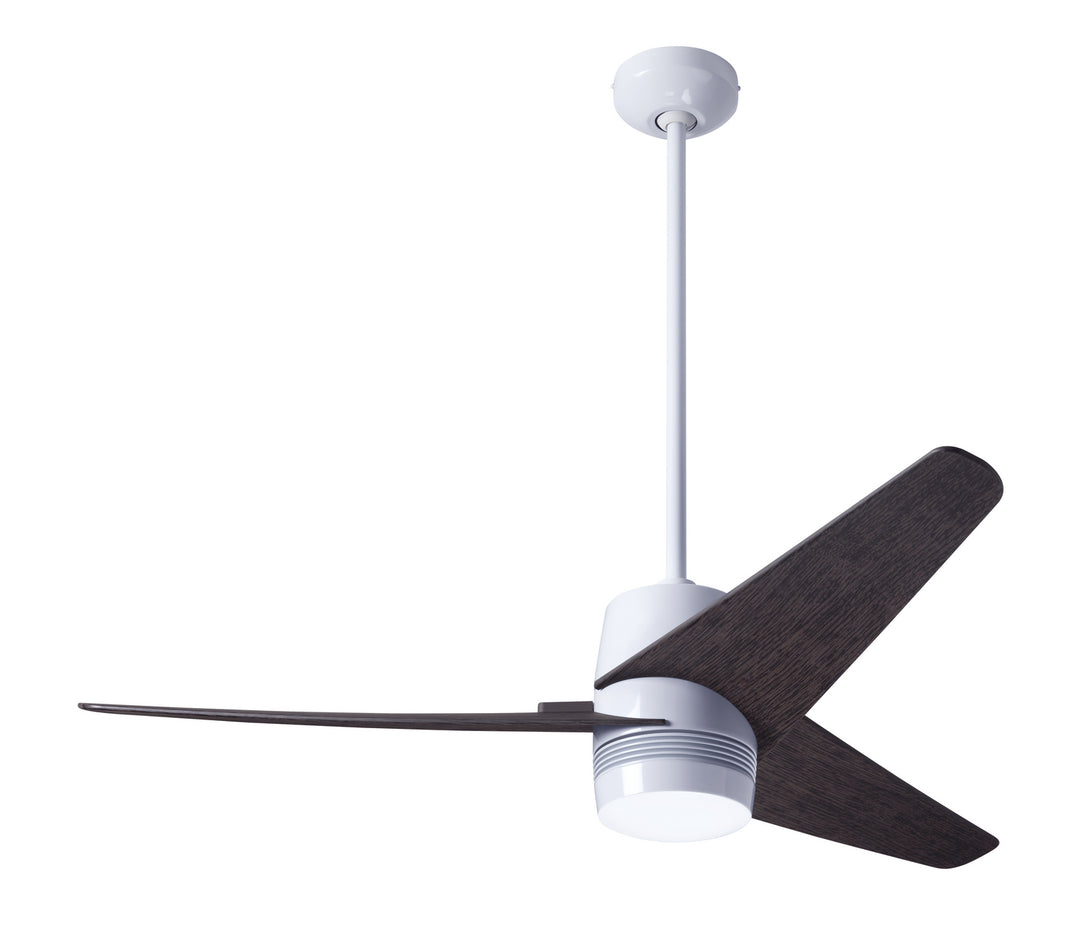 Modern Fan Company Velo DC VEL-GW-48-EB-NL-CC Ceiling Fan - Gloss White, Ebony/