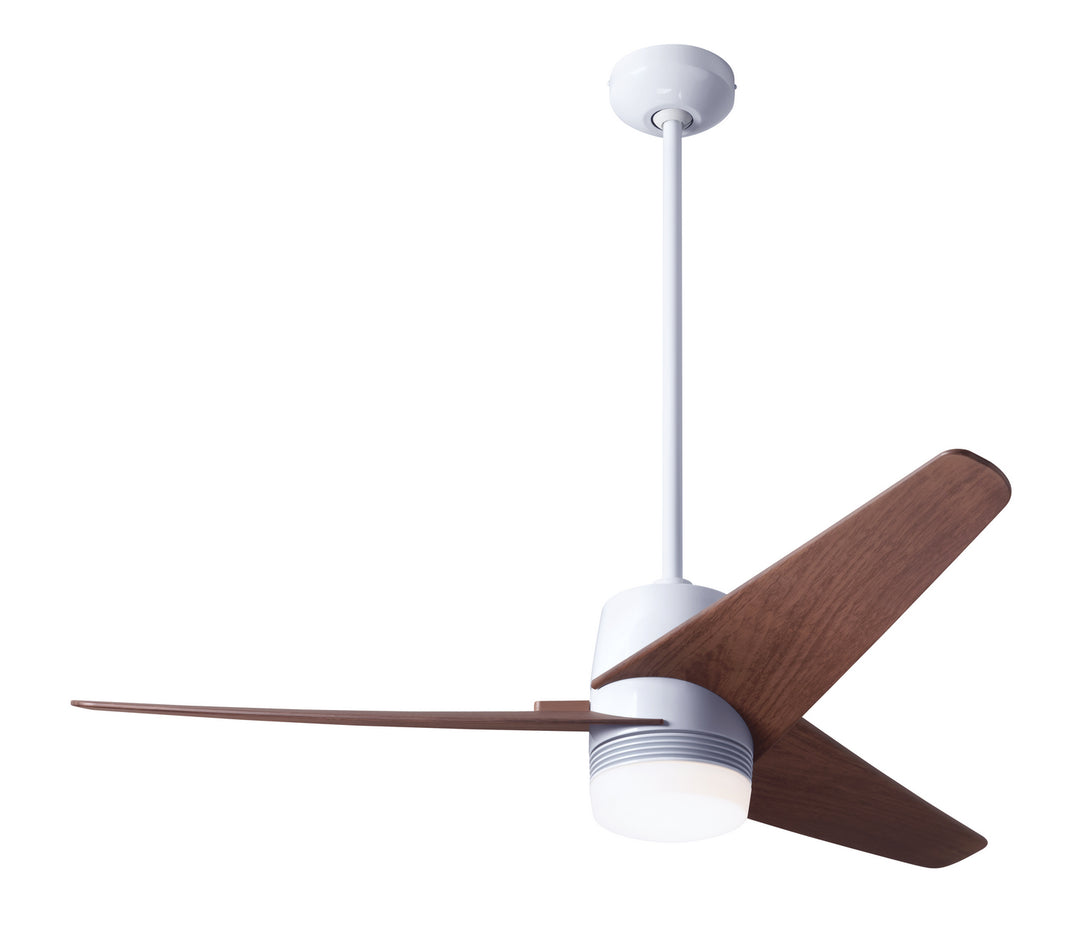 Modern Fan Company Velo DC VEL-GW-48-MG-853-CC Ceiling Fan - Gloss White, Mahogany/