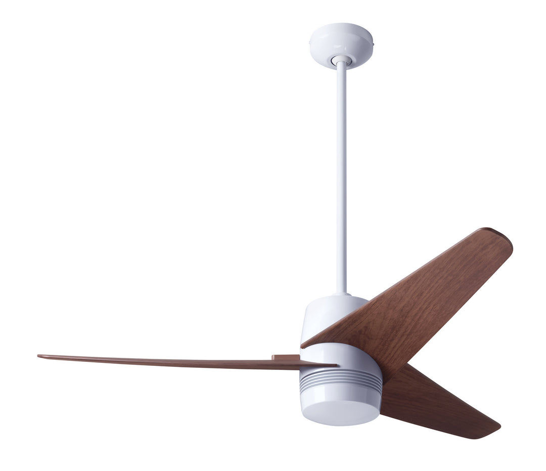 Modern Fan Company Velo DC VEL-GW-48-MG-NL-CC Ceiling Fan - Gloss White, Mahogany/