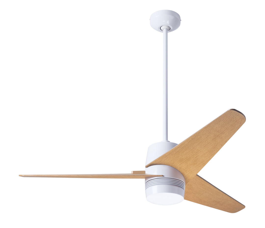 Modern Fan Company Velo DC VEL-GW-48-MP-NL-CC Ceiling Fan - Gloss White, Maple/