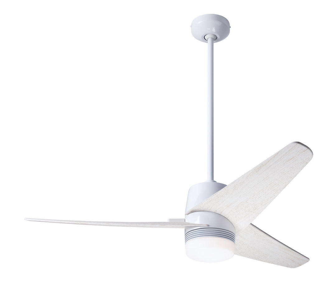 Modern Fan Company Velo DC VEL-GW-48-WW-853-CC Ceiling Fan - Gloss White, Whitewash/