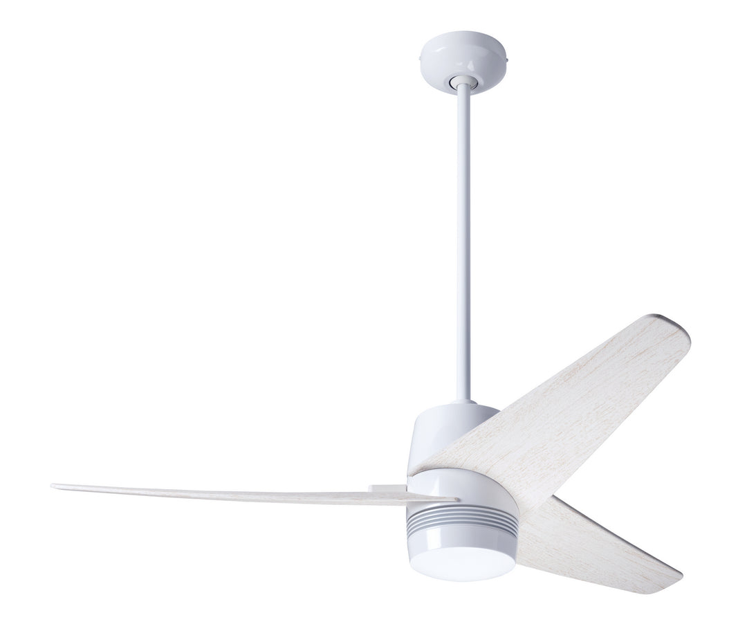 Modern Fan Company Velo DC VEL-GW-48-WW-NL-CC Ceiling Fan - Gloss White, Whitewash/