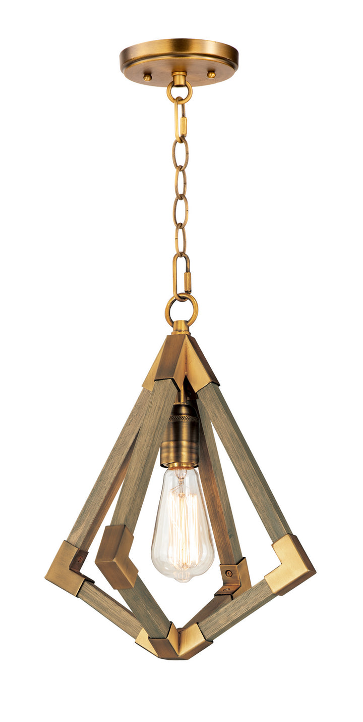 Maxim Vector 12259WOAB Pendant Light - Weathered Oak / Antique Brass