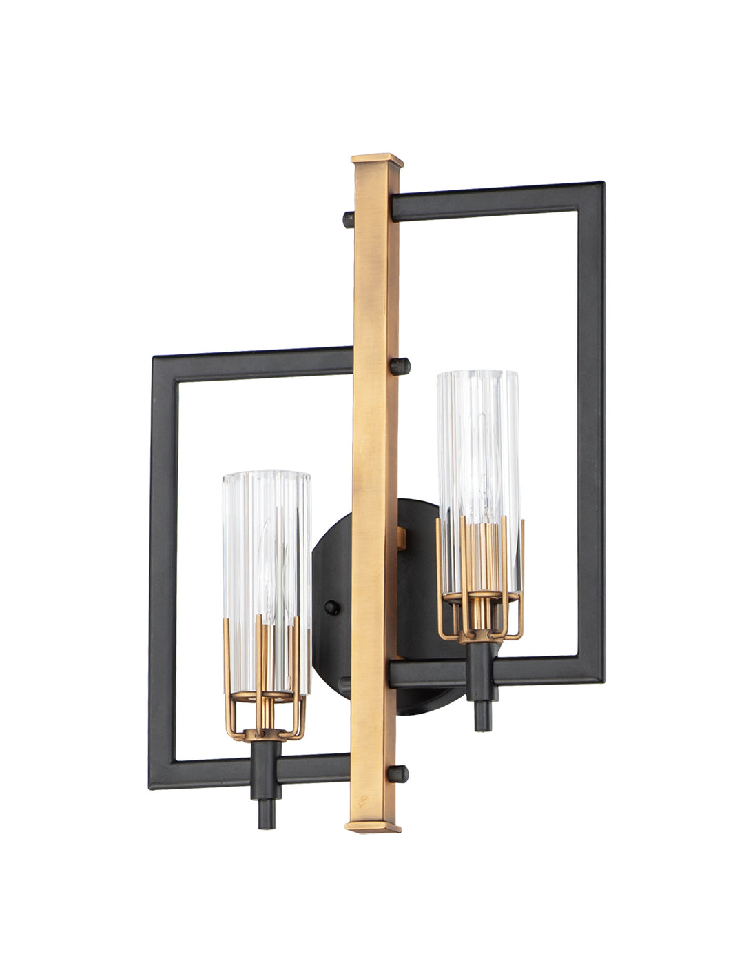 Maxim Flambeau 16112CLBKAB Wall Sconce Light - Black / Antique Brass