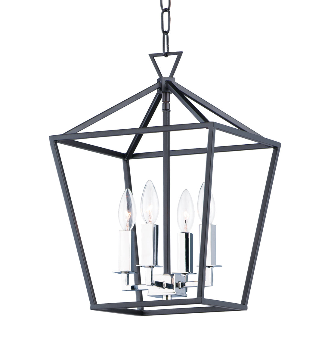 Maxim Abode 25152TXBPN Pendant Light - Textured Black / Polished Nickel