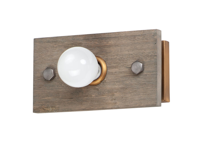 Maxim Plank 25241WWDAB Wall Sconce Light - Weathered Wood / Antique Brass