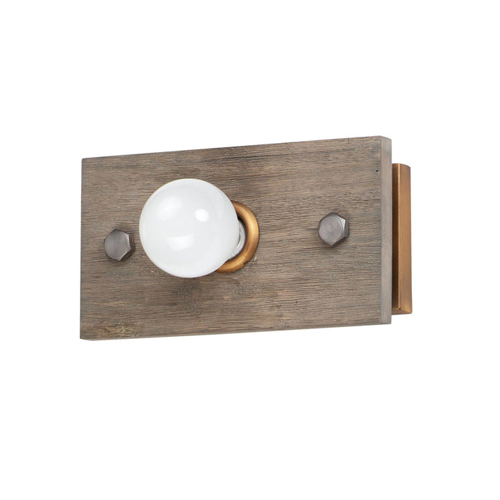 Maxim Plank 25241WWDAB Wall Sconce Light - Weathered Wood / Antique Brass