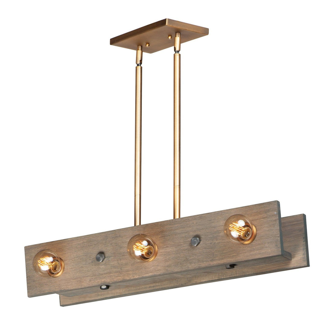 Maxim Plank 25246WWDAB Pendant Light - Weathered Wood / Antique Brass