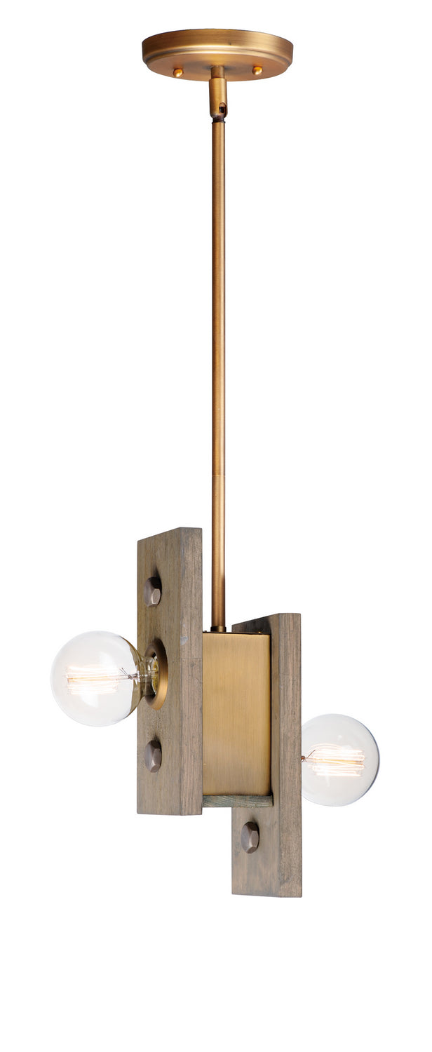 Maxim Plank 25249WWDAB Pendant Light - Weathered Wood / Antique Brass