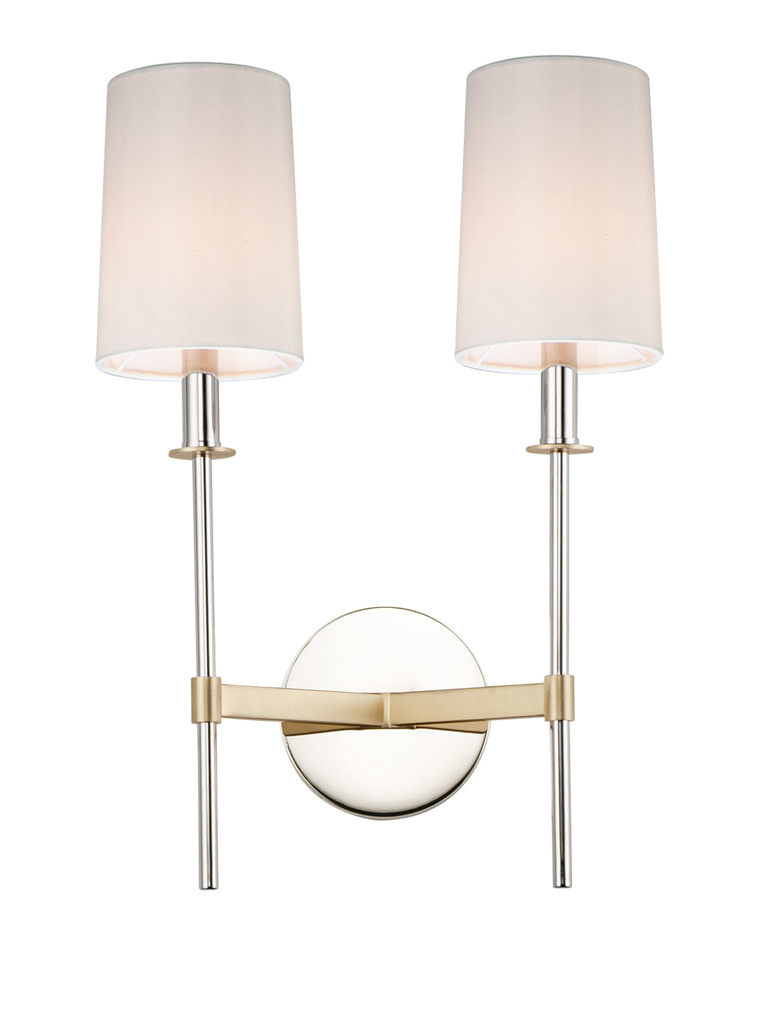 Maxim Uptown 32392OFSBRPN Wall Sconce Light - Satin Brass / Polished Nickel
