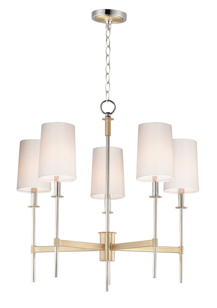 Maxim Uptown 32395OFSBRPN Chandelier Light - Satin Brass / Polished Nickel