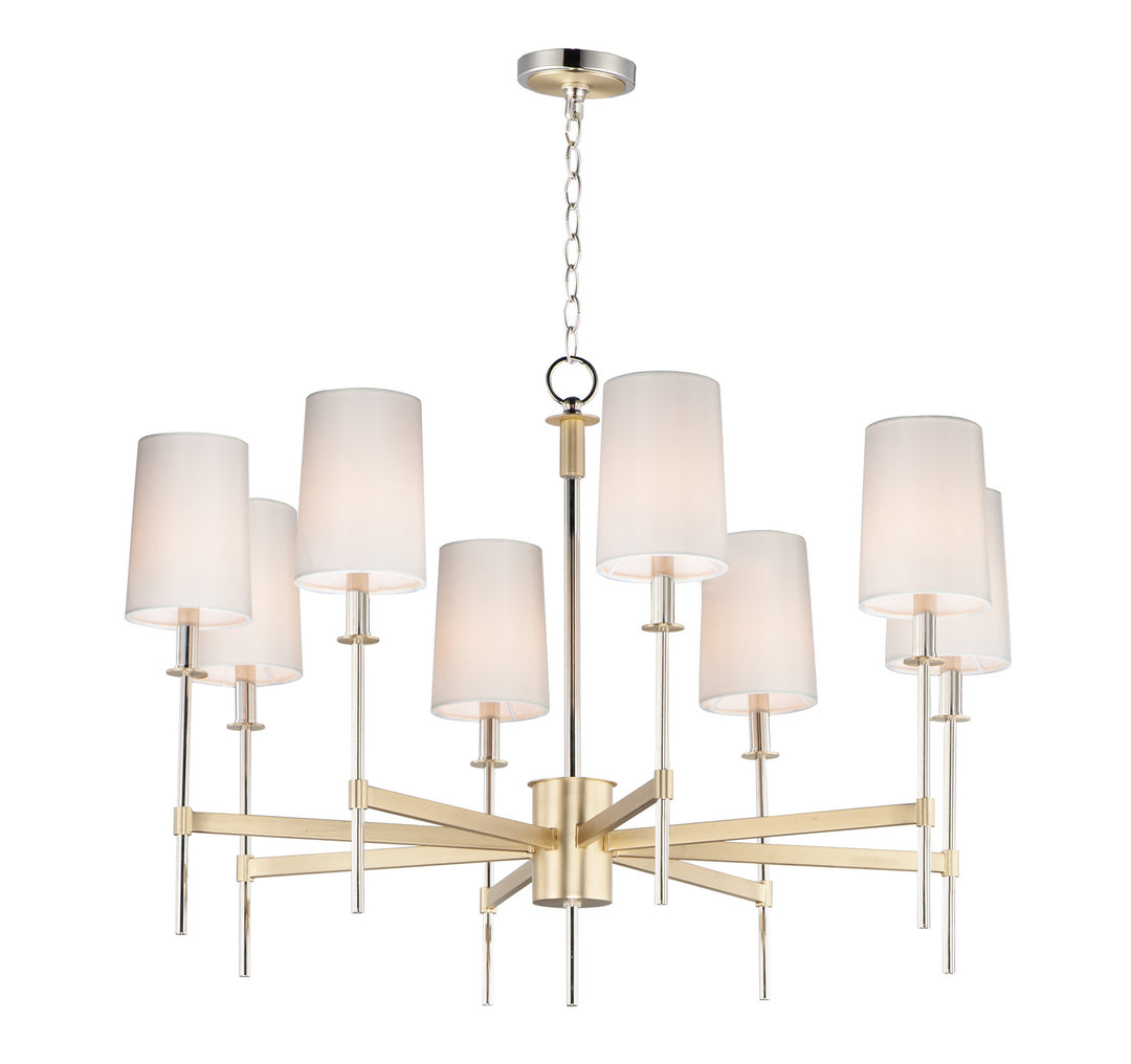 Maxim Uptown 32398OFSBRPN Chandelier Light - Satin Brass / Polished Nickel