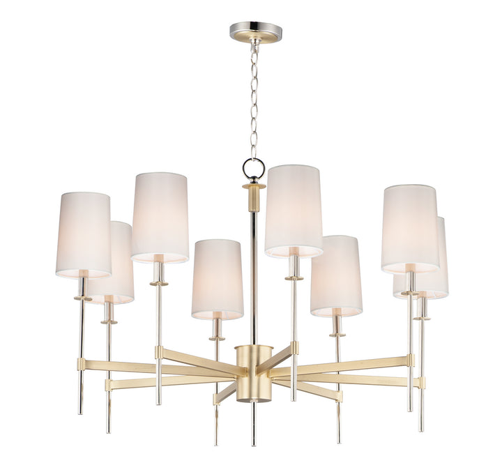 Maxim Uptown 32398OFSBRPN Chandelier Light - Satin Brass / Polished Nickel