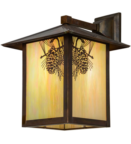 Meyda Tiffany Lighting 97209 Seneca One Light Wall Sconce Outdoor Copper/Antique/Verde