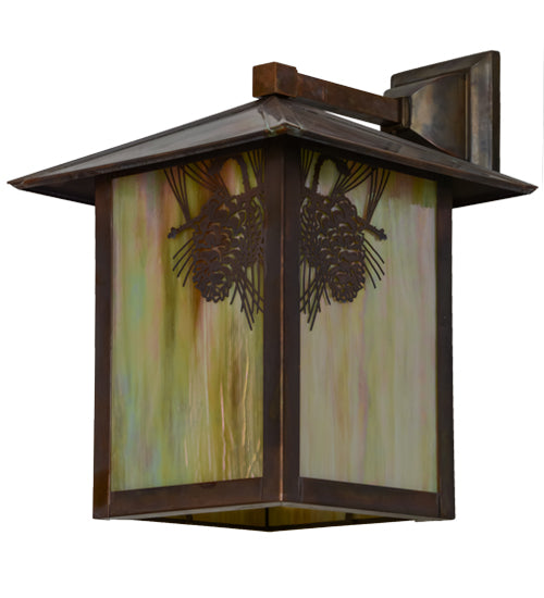 Meyda Tiffany Lighting 97209 Seneca One Light Wall Sconce Outdoor Copper/Antique/Verde