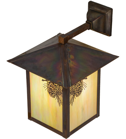 Meyda Tiffany Lighting 97209 Seneca One Light Wall Sconce Outdoor Copper/Antique/Verde