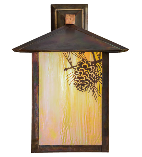 Meyda Tiffany Lighting 97209 Seneca One Light Wall Sconce Outdoor Copper/Antique/Verde